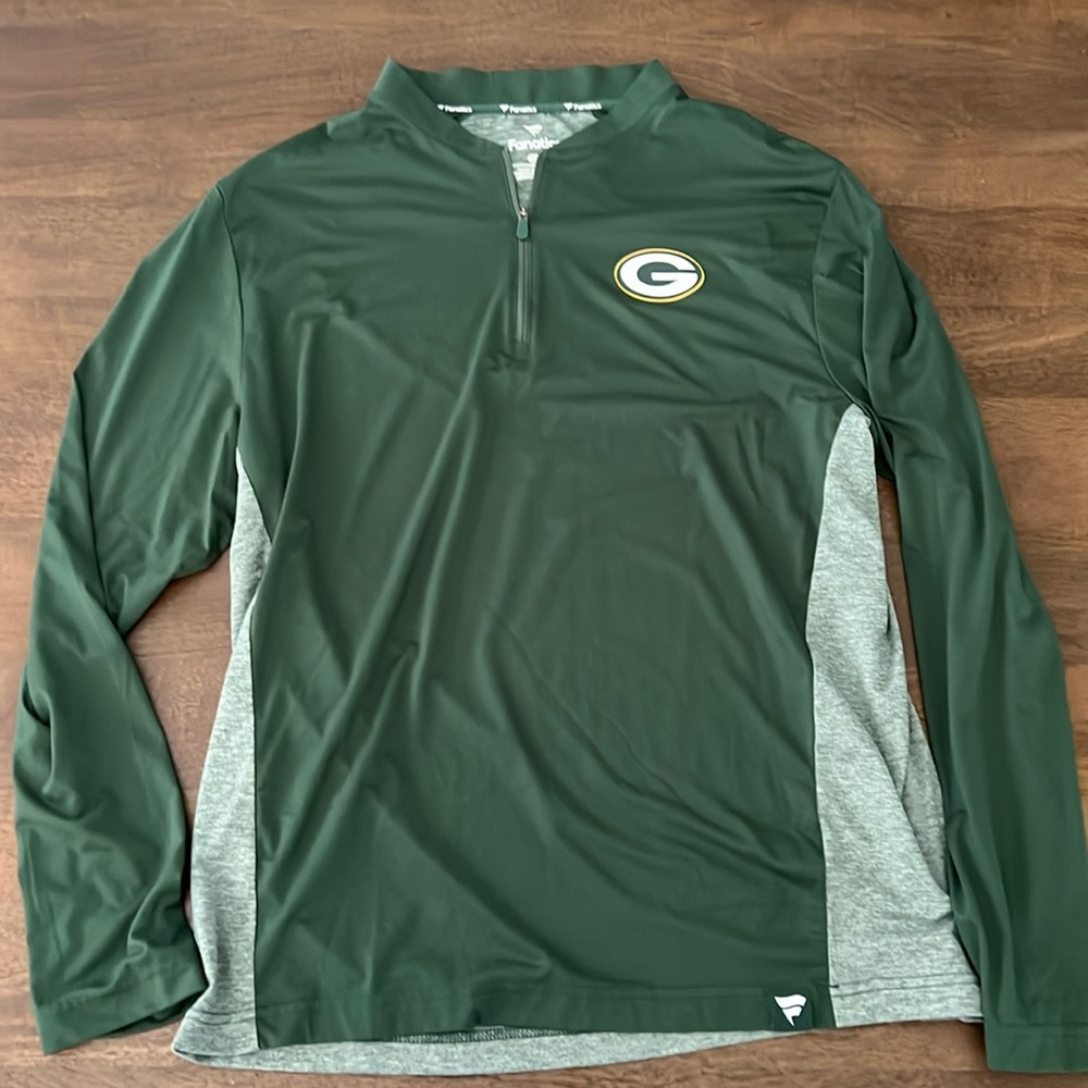 Men’s Green Bay Packers Lightweight Q Zip. Like New, L